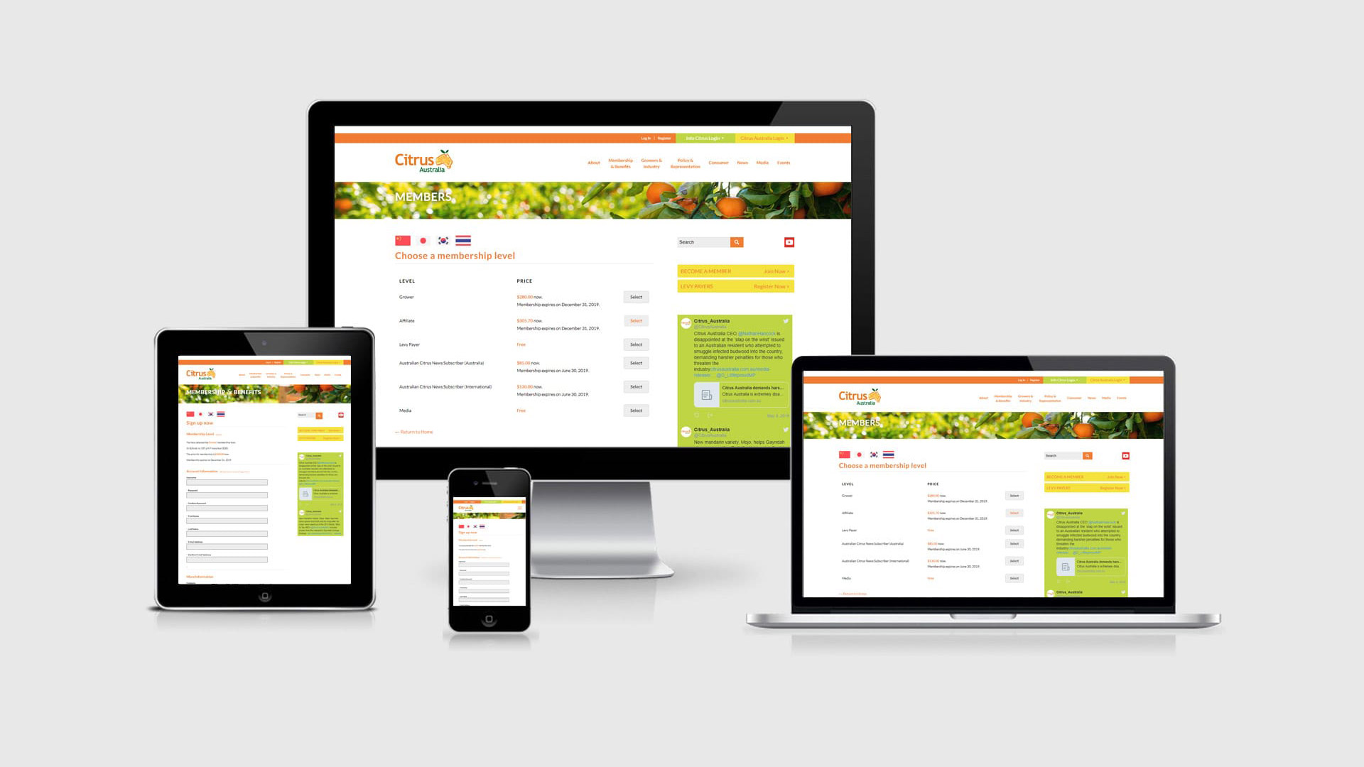 Citrus Australia | Website Migration | Membership Integration | Ecommerce