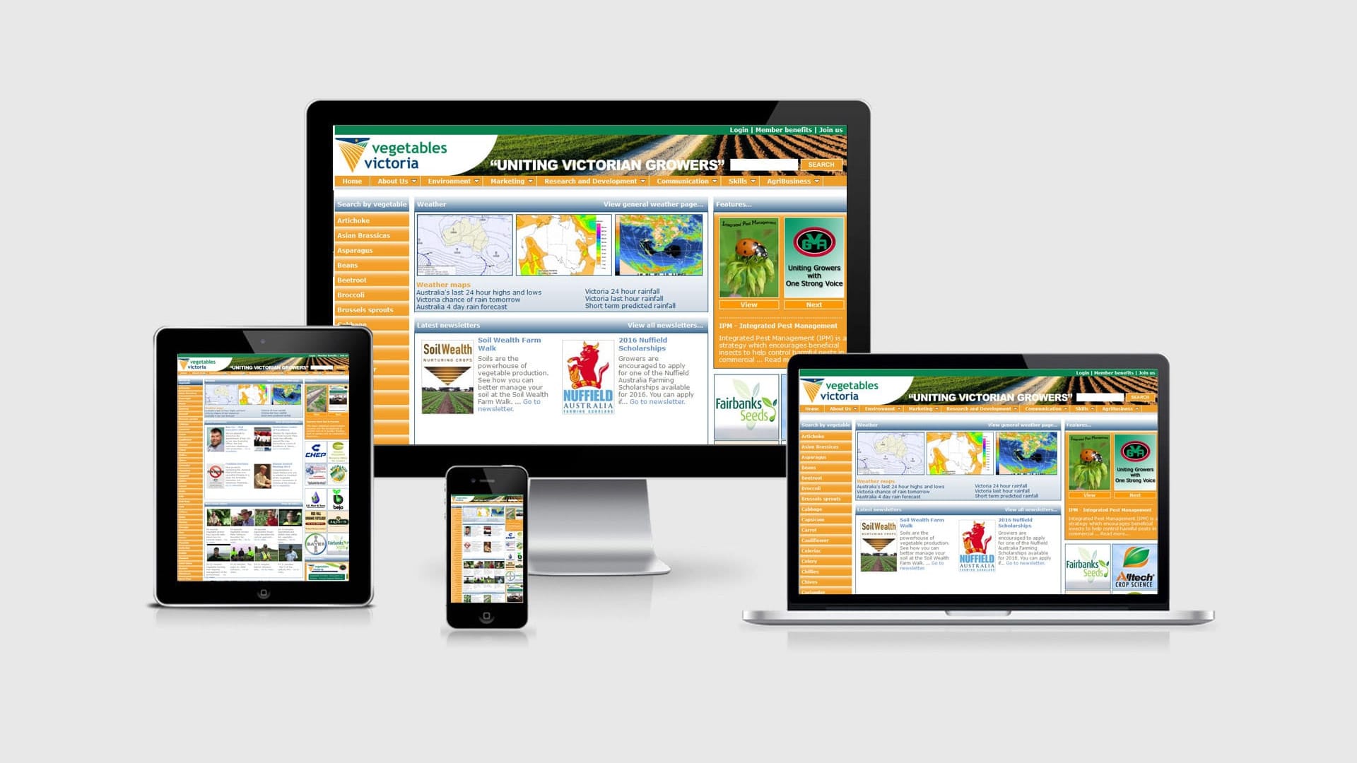 Vegetables Victoria Website Design | CMS | SEO | Graphic Design